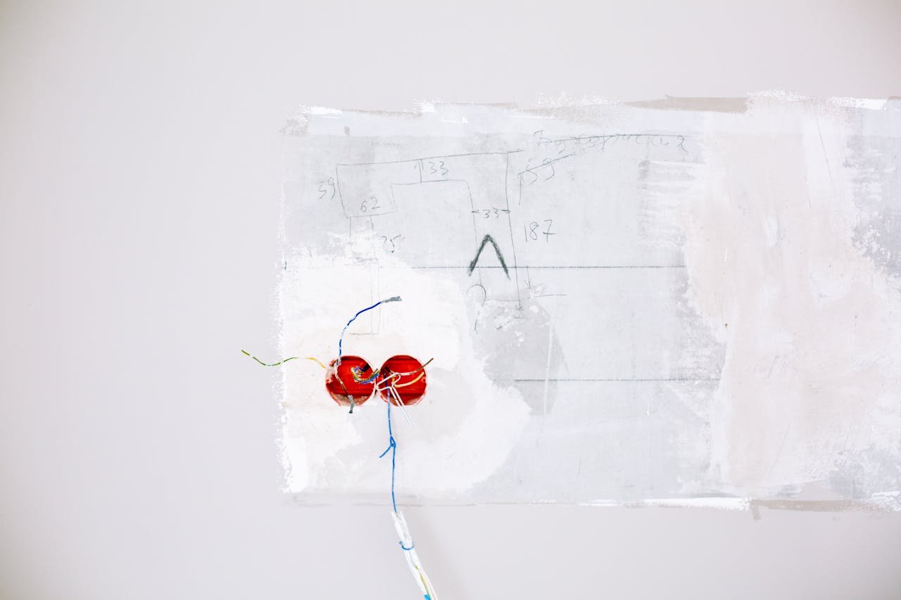 Fil électrique dans un mur